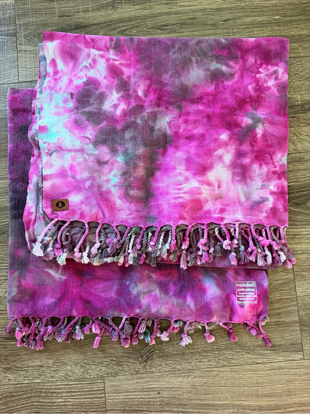 Ooakshell pool/beach towel throw with fringe (2 included)
